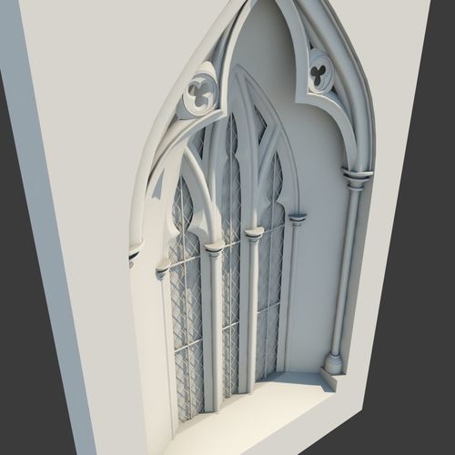 Medieval Gothic Window 03 3D model