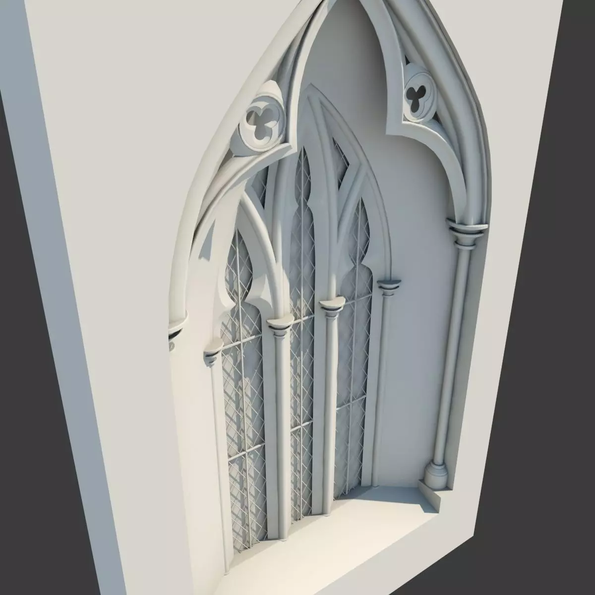 Medieval Gothic Window 03 3D model_0