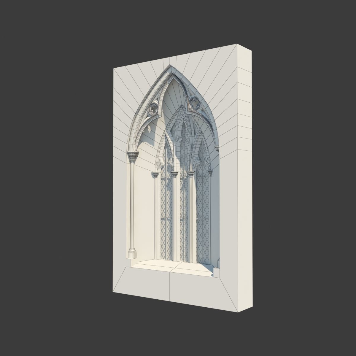 Medieval Gothic Window 03 3D model_9