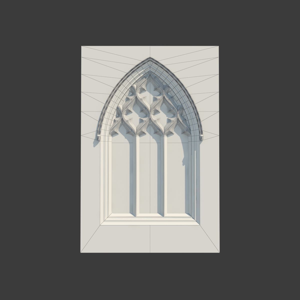 Medieval Gothic Window 05 3D model_9