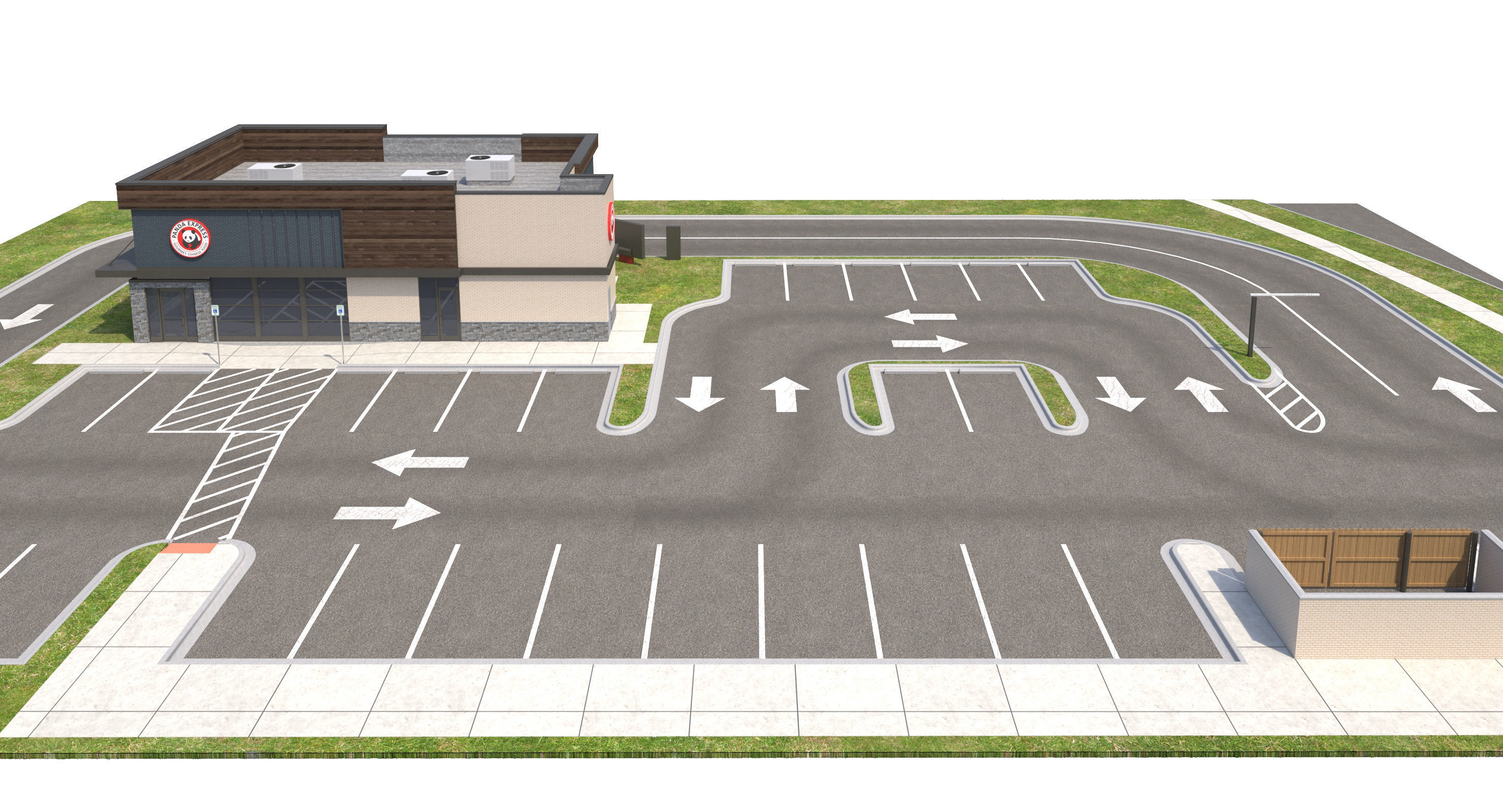 Retail-034 Panda Express With Site 3D model_12