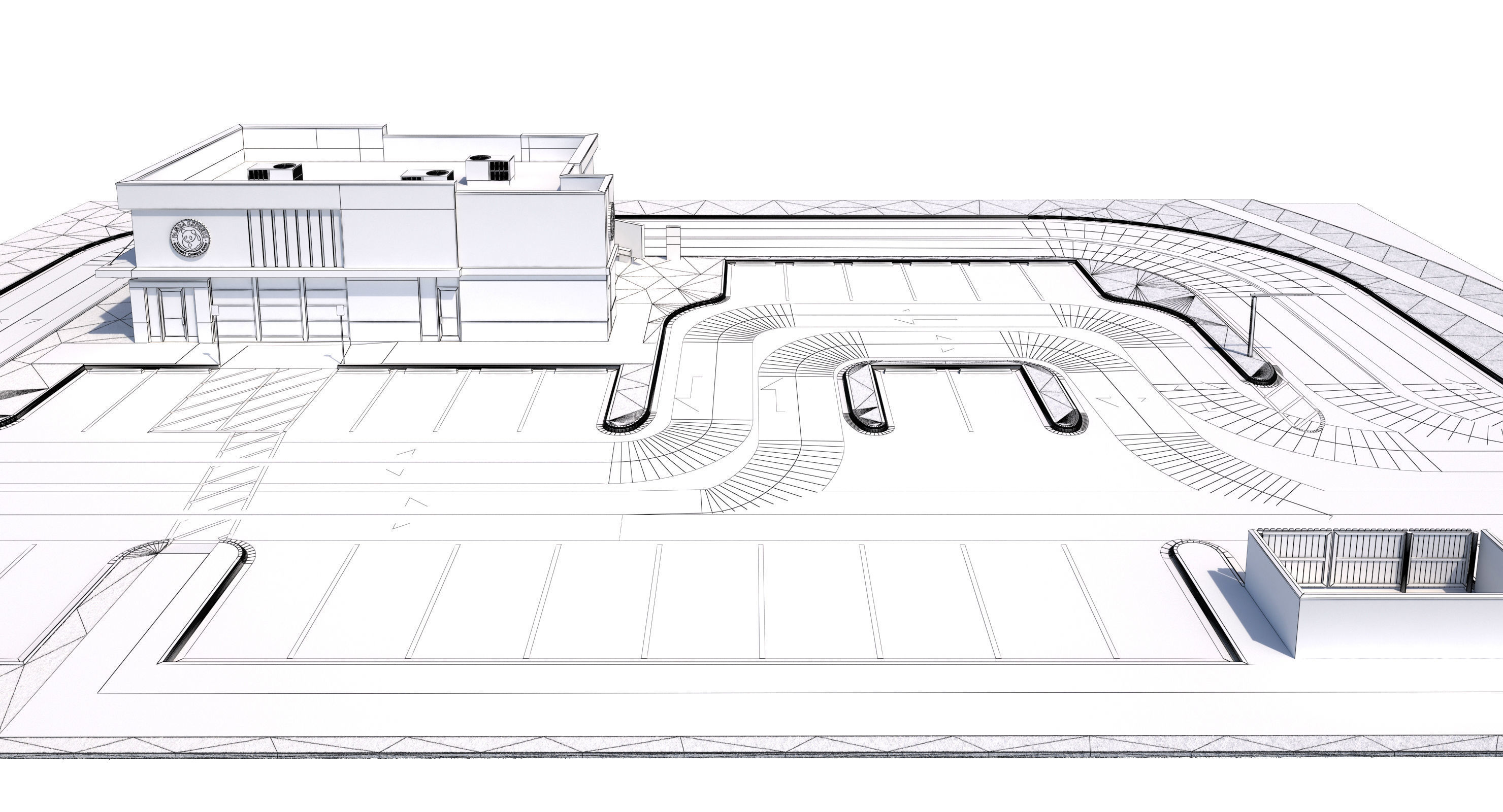 Retail-034 Panda Express With Site 3D model_23