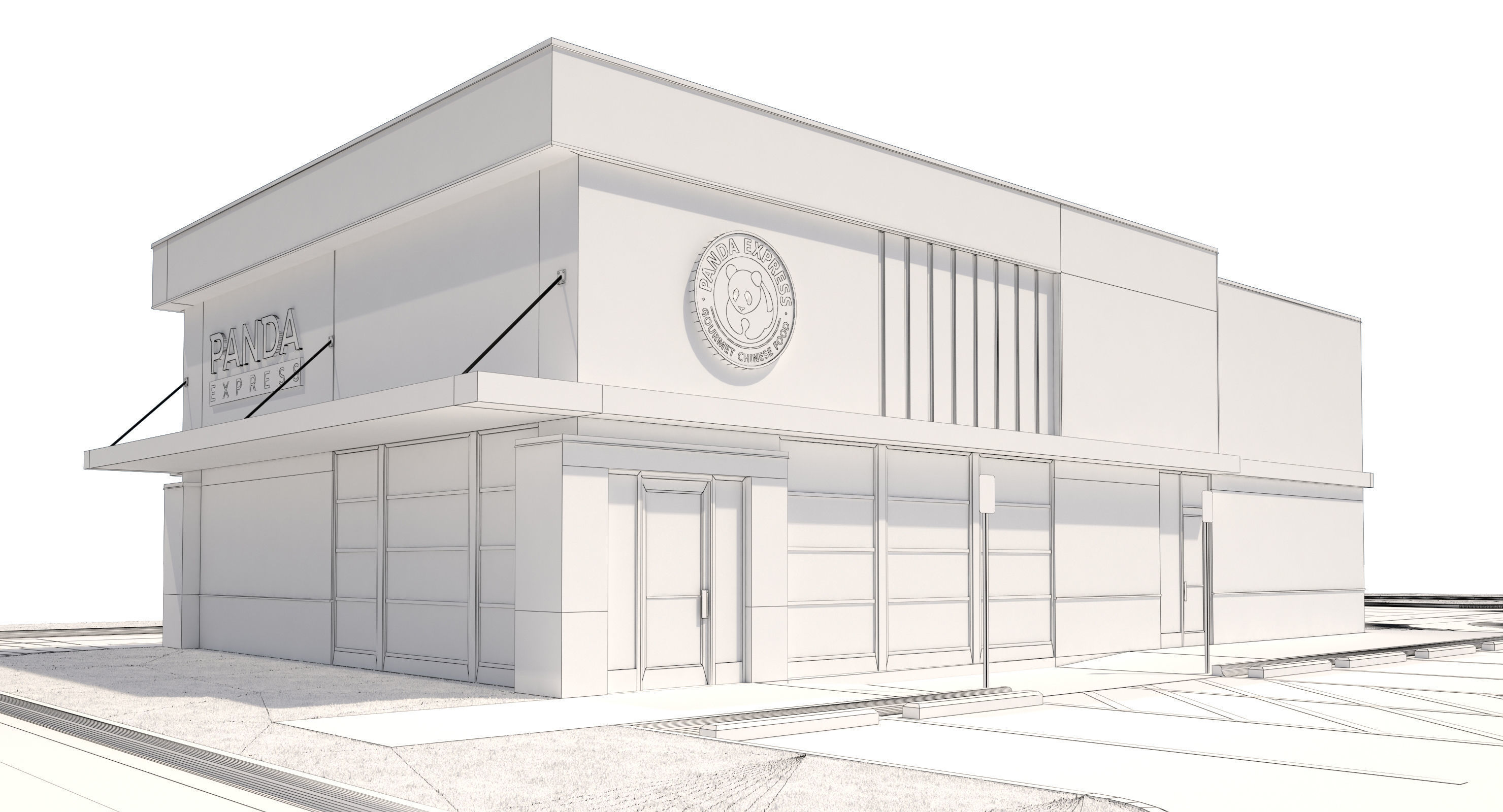 Retail-034 Panda Express With Site 3D model_17