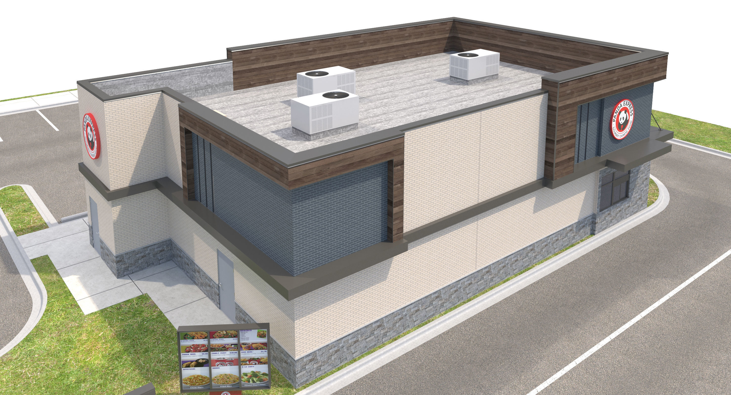 Retail-034 Panda Express With Site 3D model_8
