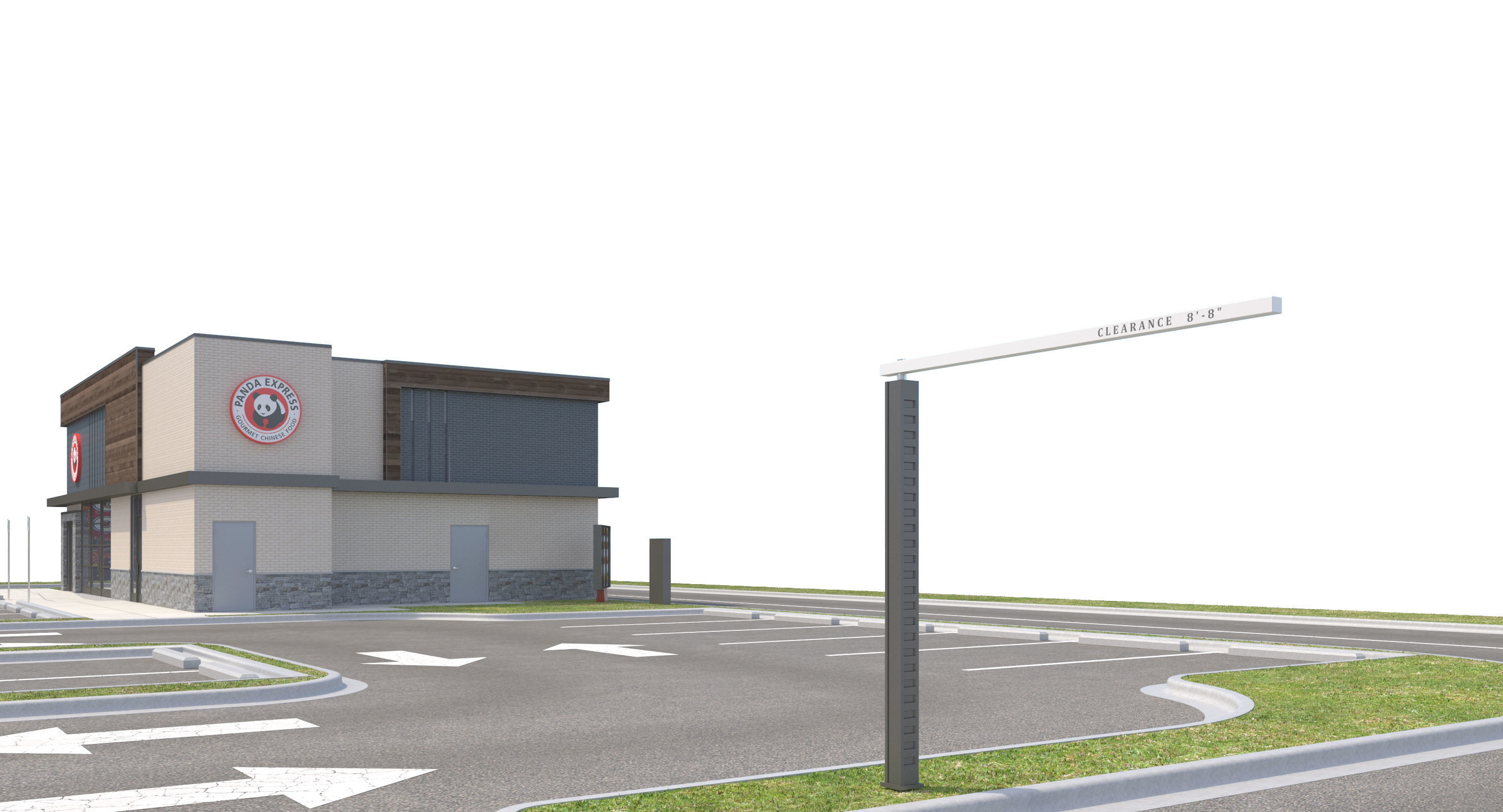 Retail-034 Panda Express With Site 3D model_11