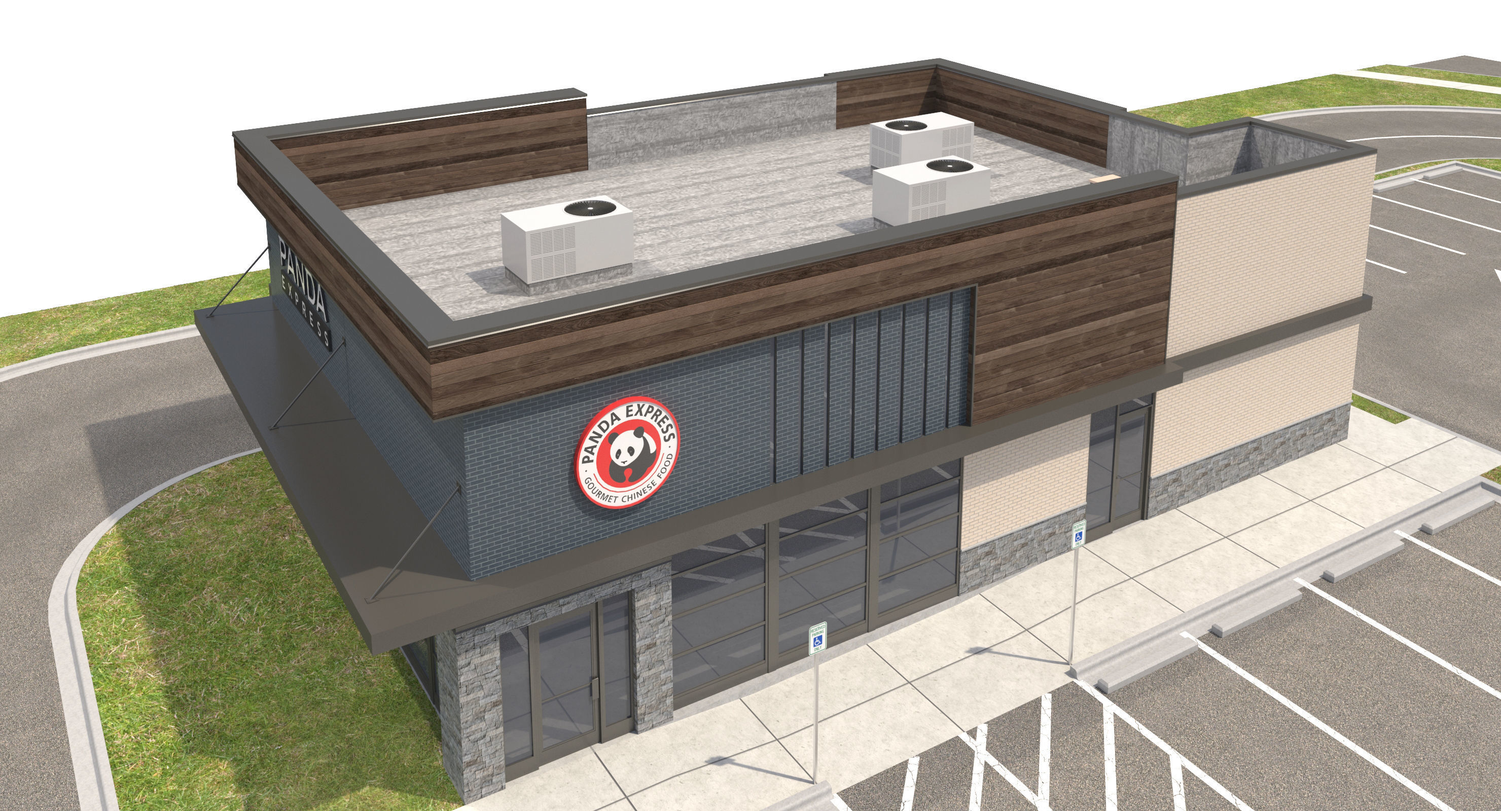 Retail-034 Panda Express With Site 3D model_7