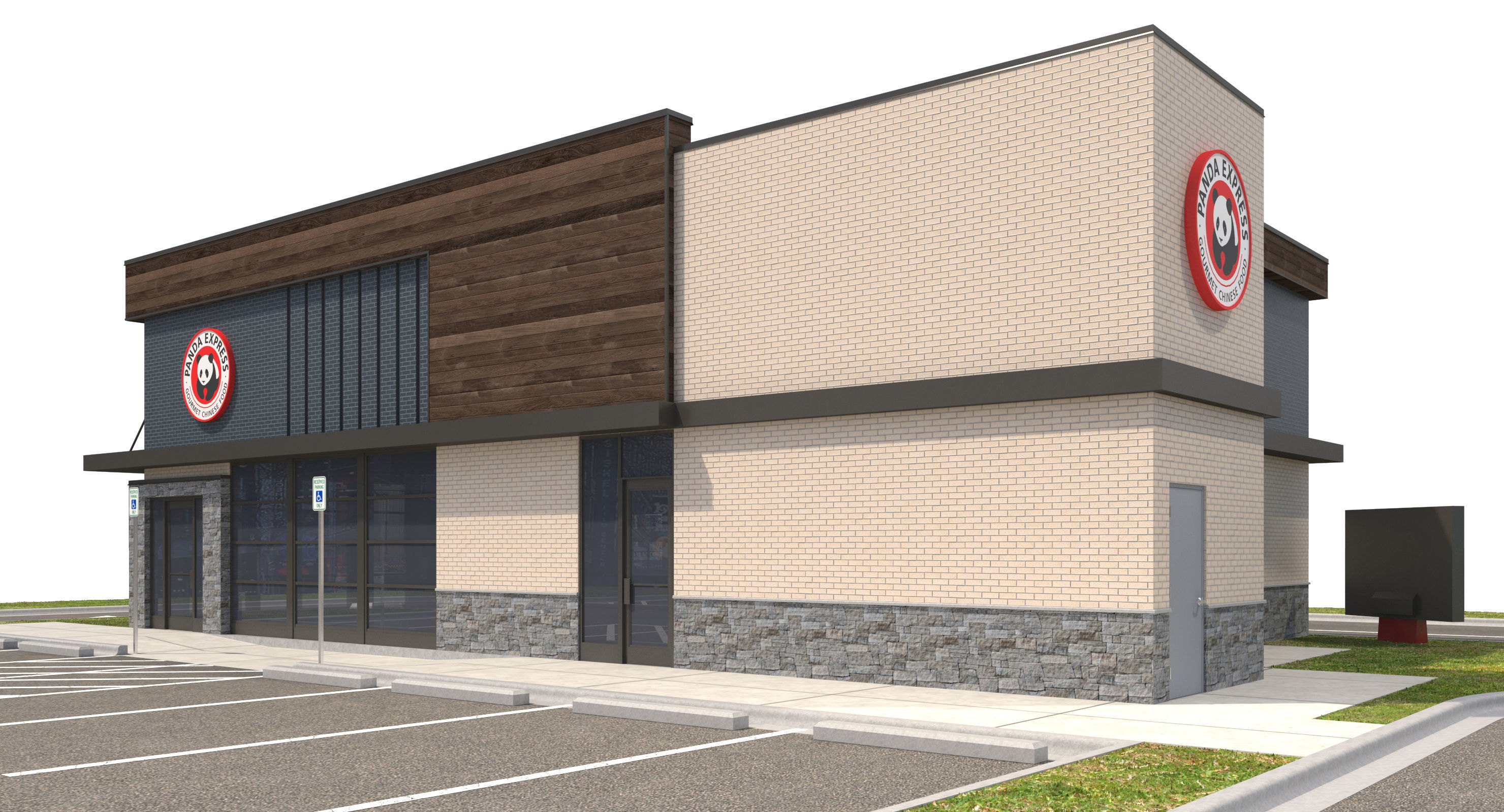 Retail-034 Panda Express With Site 3D model_6