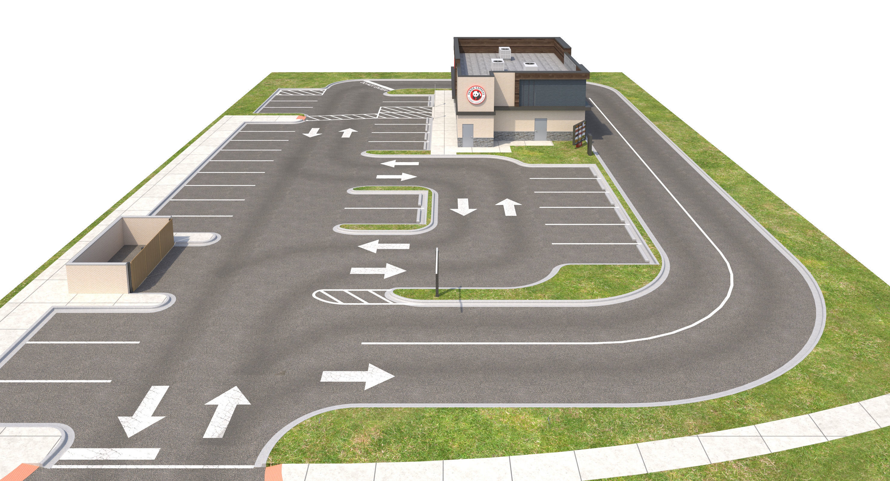 Retail-034 Panda Express With Site 3D model_14