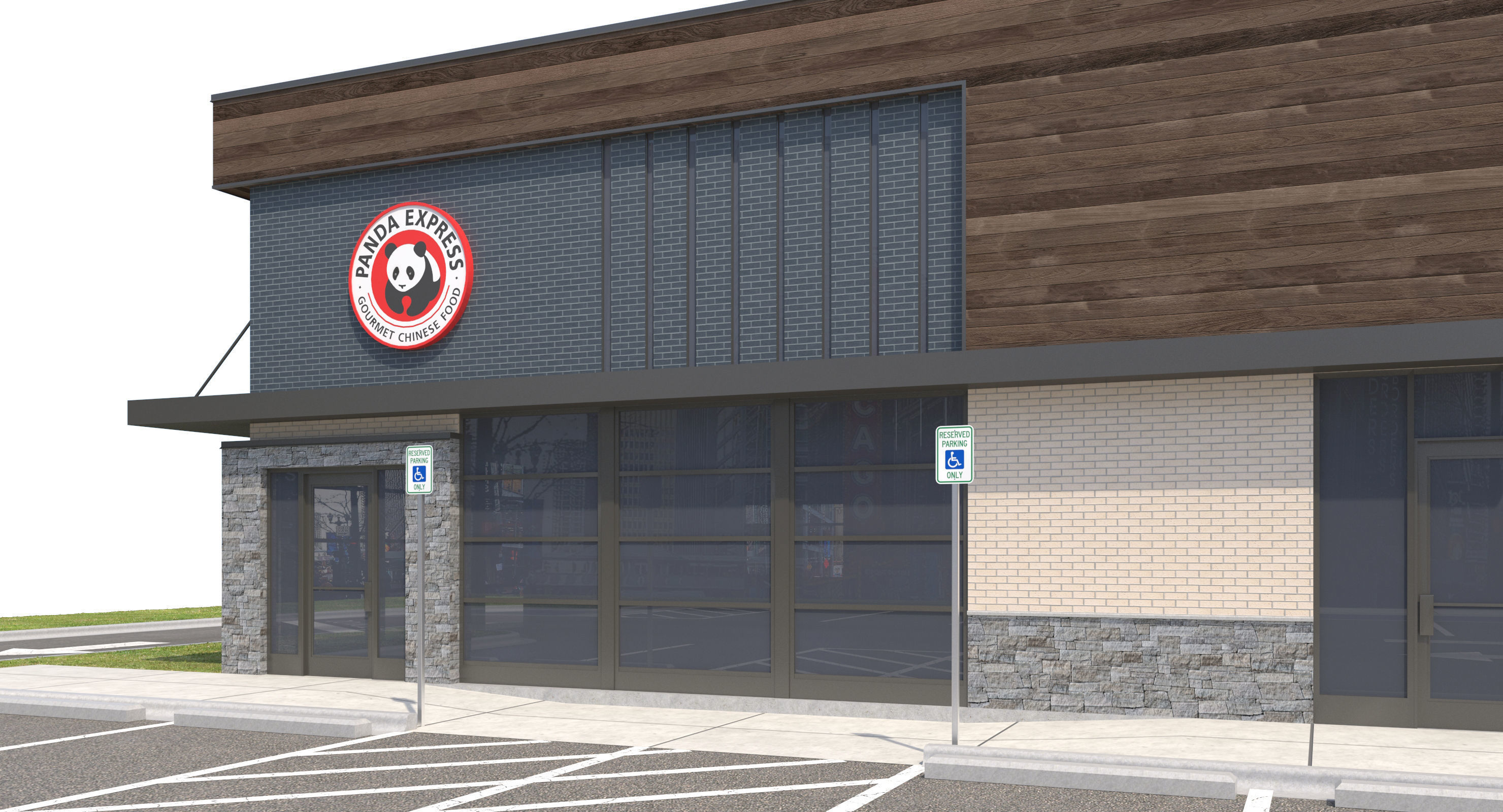Retail-034 Panda Express With Site 3D model_9