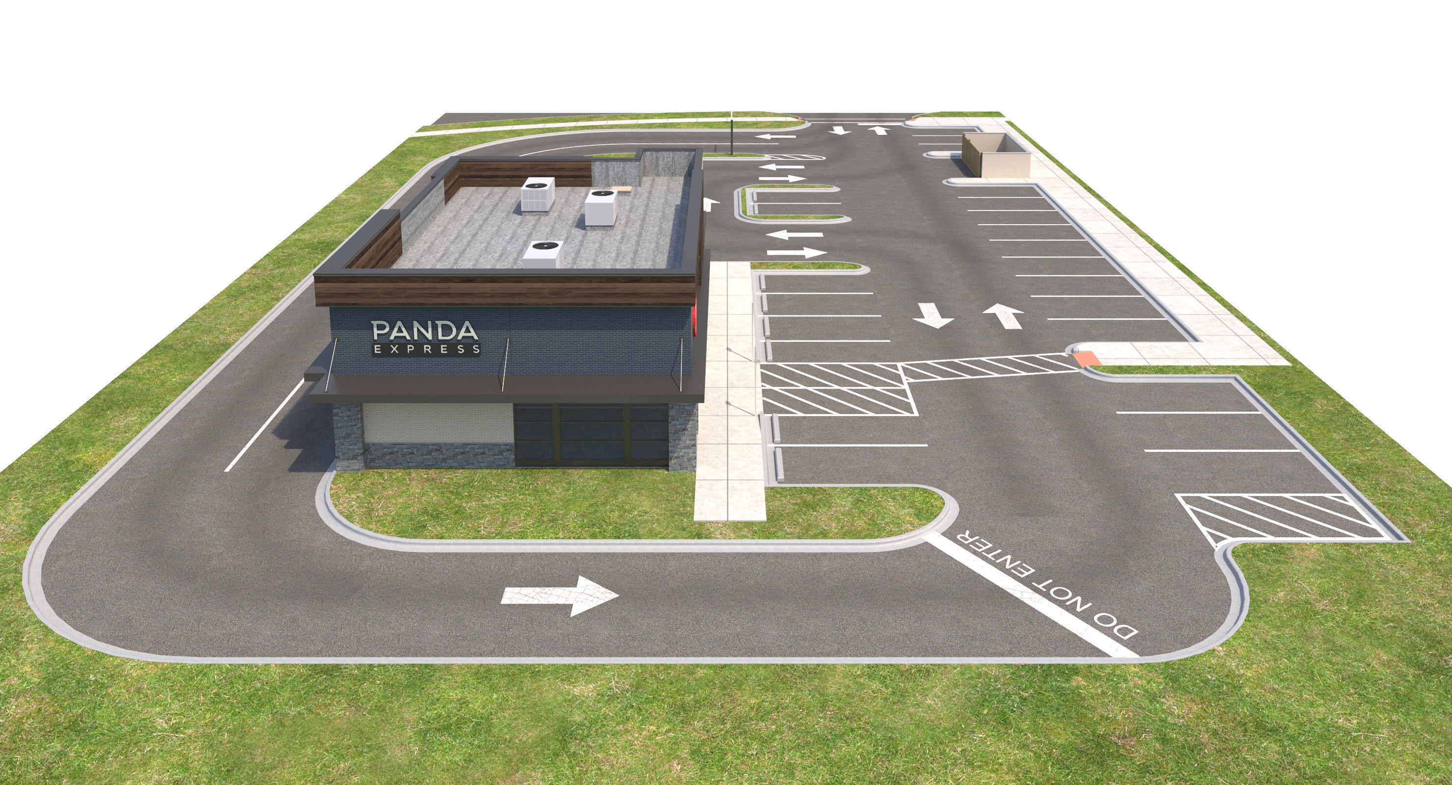 Retail-034 Panda Express With Site 3D model_13