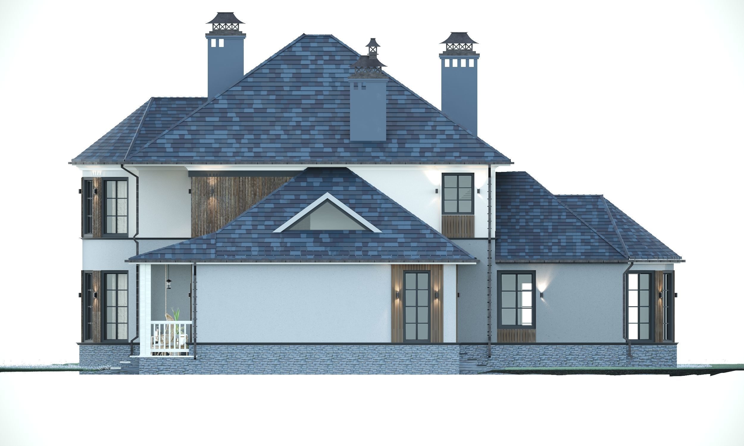 Cottage victorian house plan 3D model_5