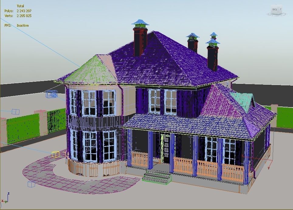 Cottage victorian house plan 3D model_6