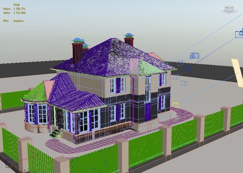 Cottage victorian house plan 3D model_9