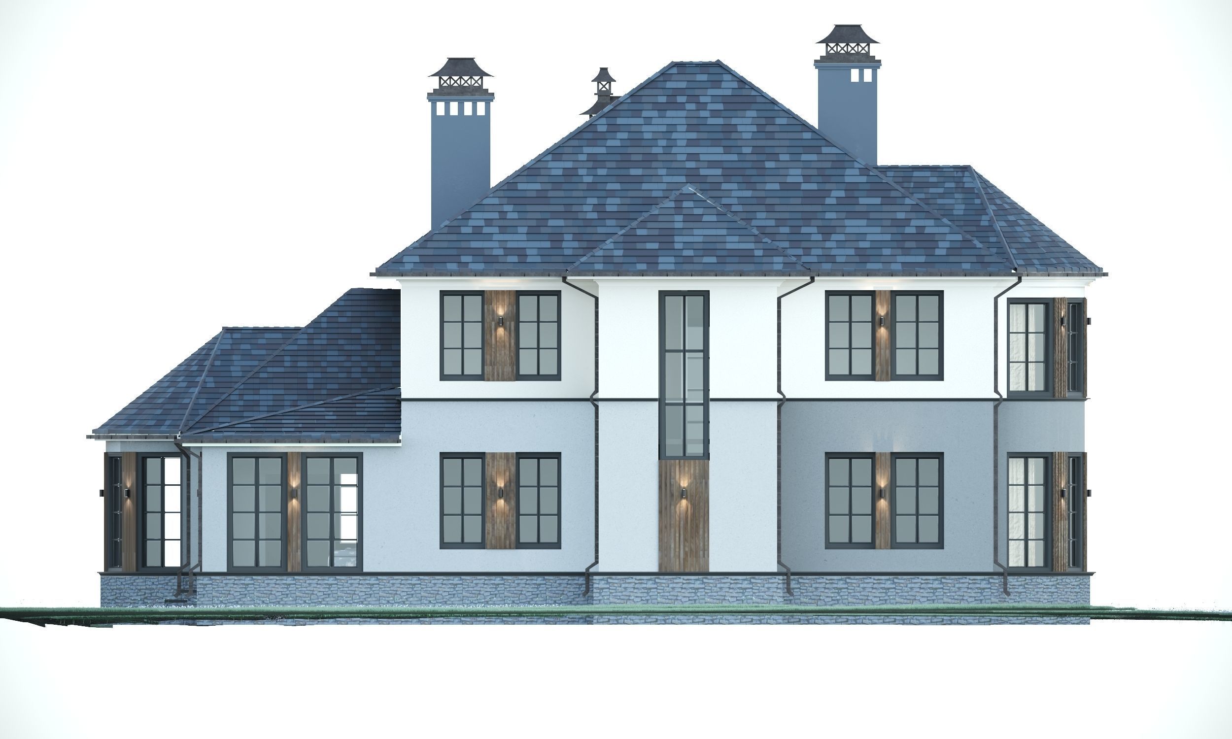 Cottage victorian house plan 3D model_3