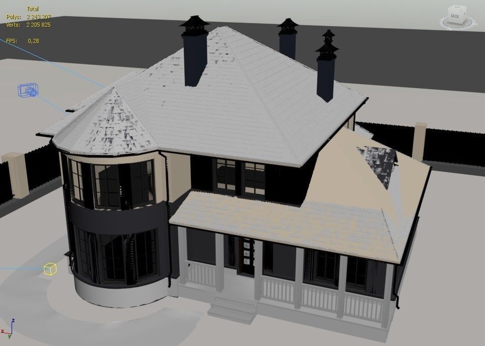 Cottage victorian house plan 3D model_8