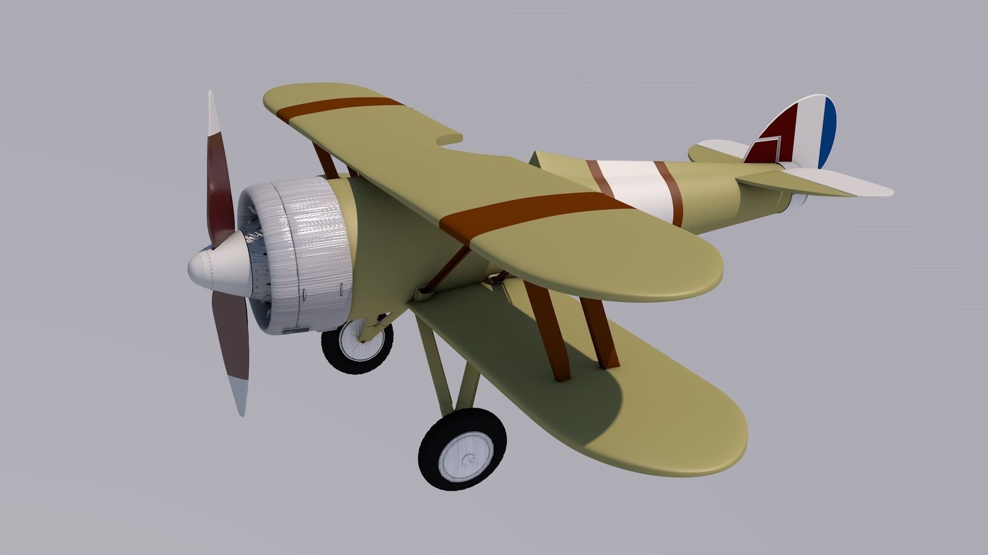Biplane 3D model_1