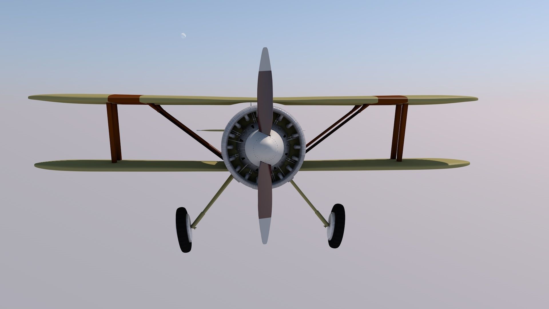 Biplane 3D model_2