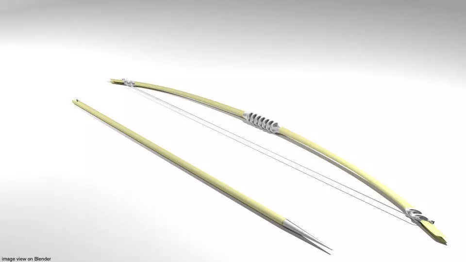 Bow and Arrow - Longbow 3D model_0