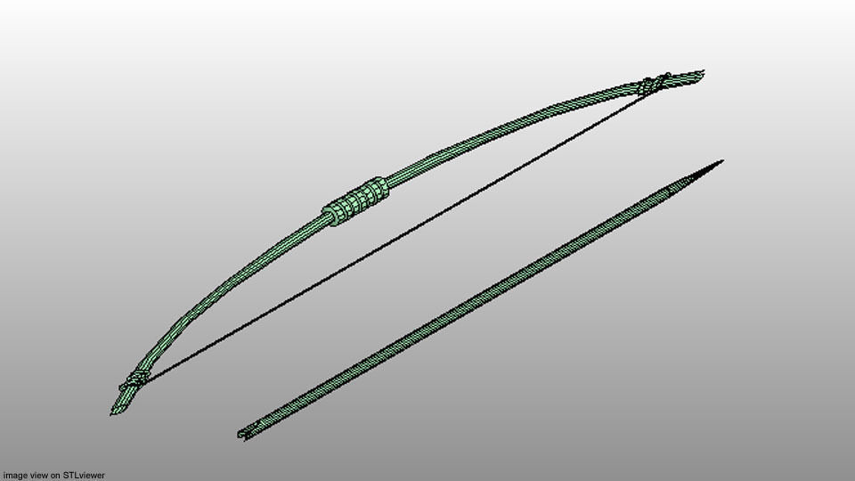 Bow and Arrow - Longbow 3D model_4