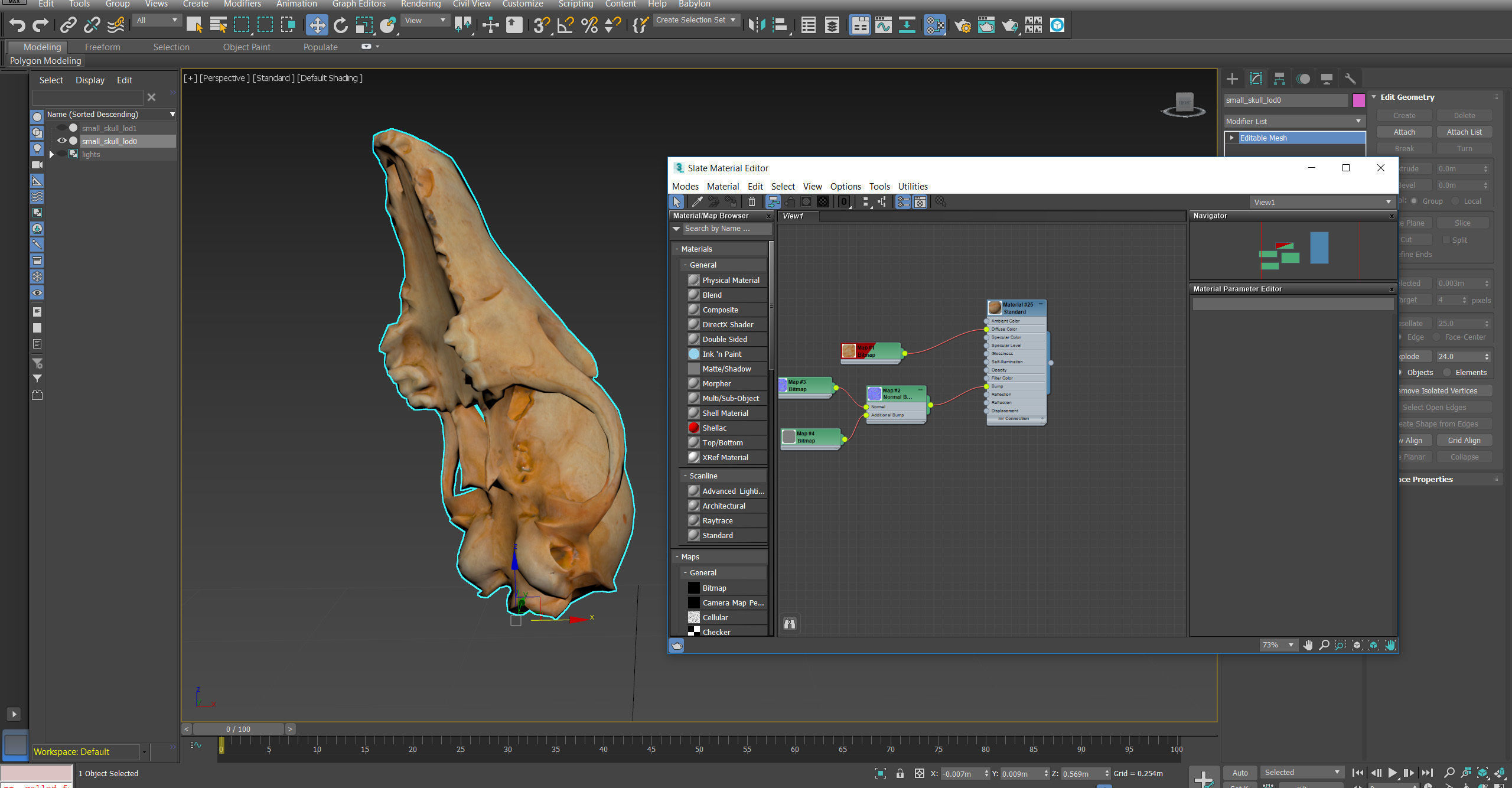 Small photorealistic Skull Low-poly 3D model_38