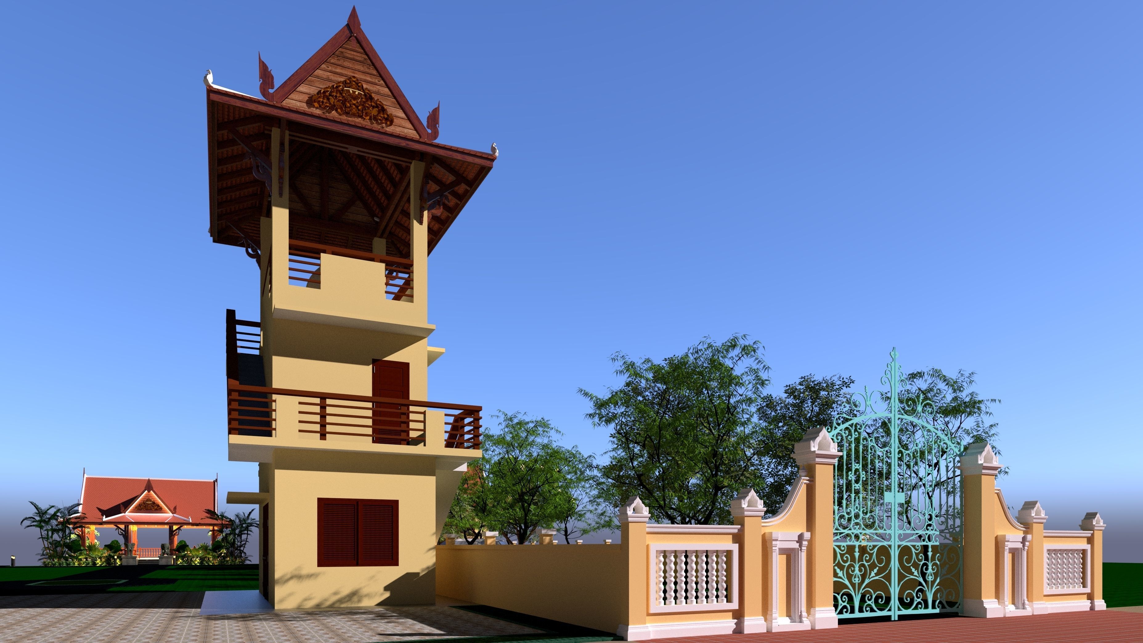 Fence Style 3D model_3