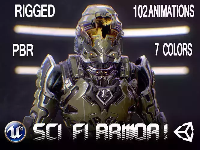 Sci-Fi Armor 1 Low-poly 3D model
