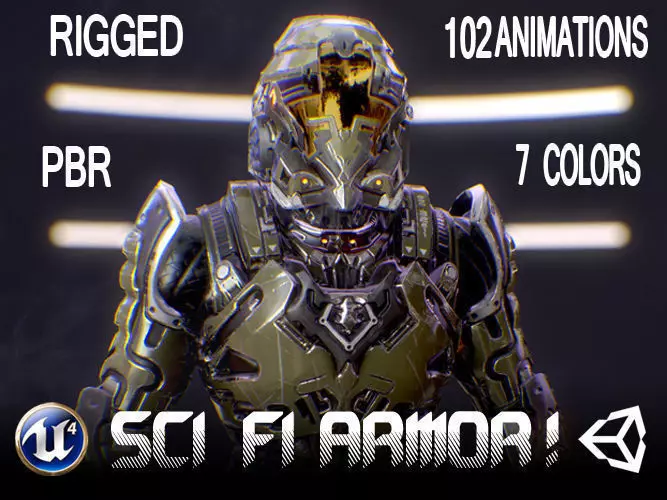 Sci-Fi Armor 1 Low-poly 3D model_0