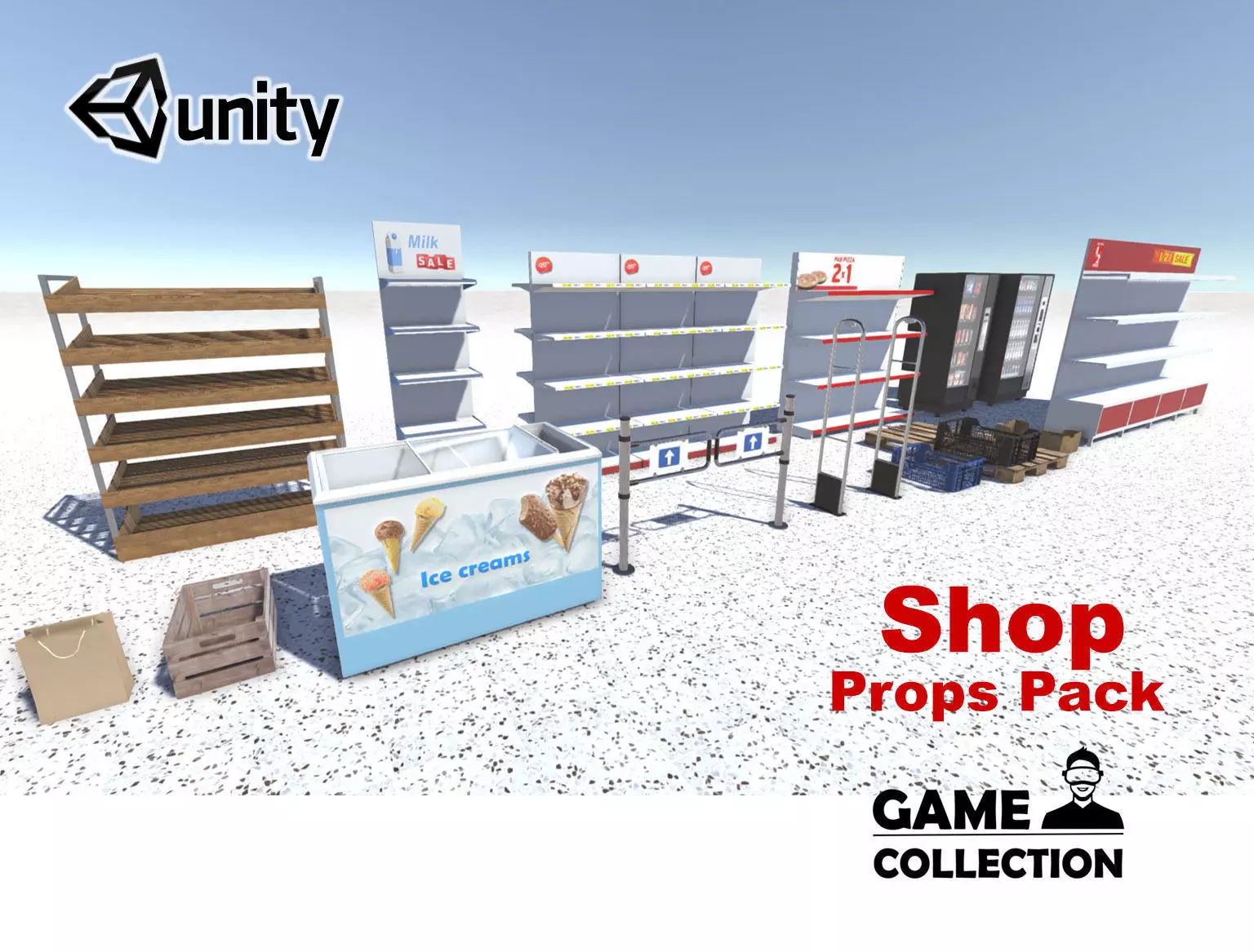 Shop Props Pack Low-poly 3D model