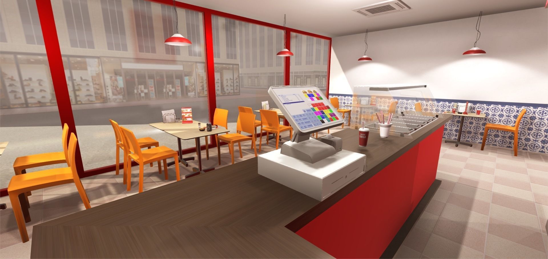 Kebab Restaurant Interior Low-poly 3D model_7