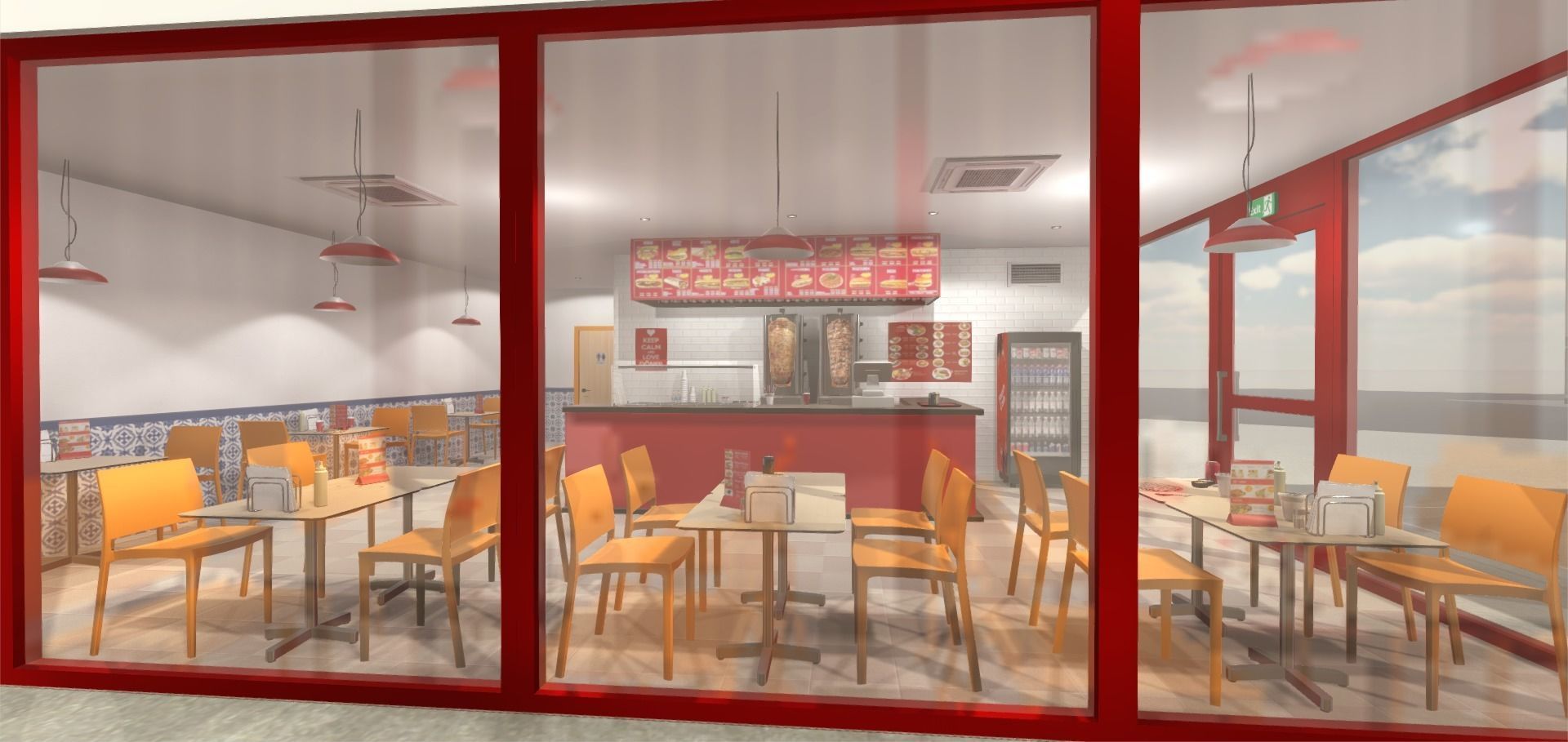 Kebab Restaurant Interior Low-poly 3D model_10