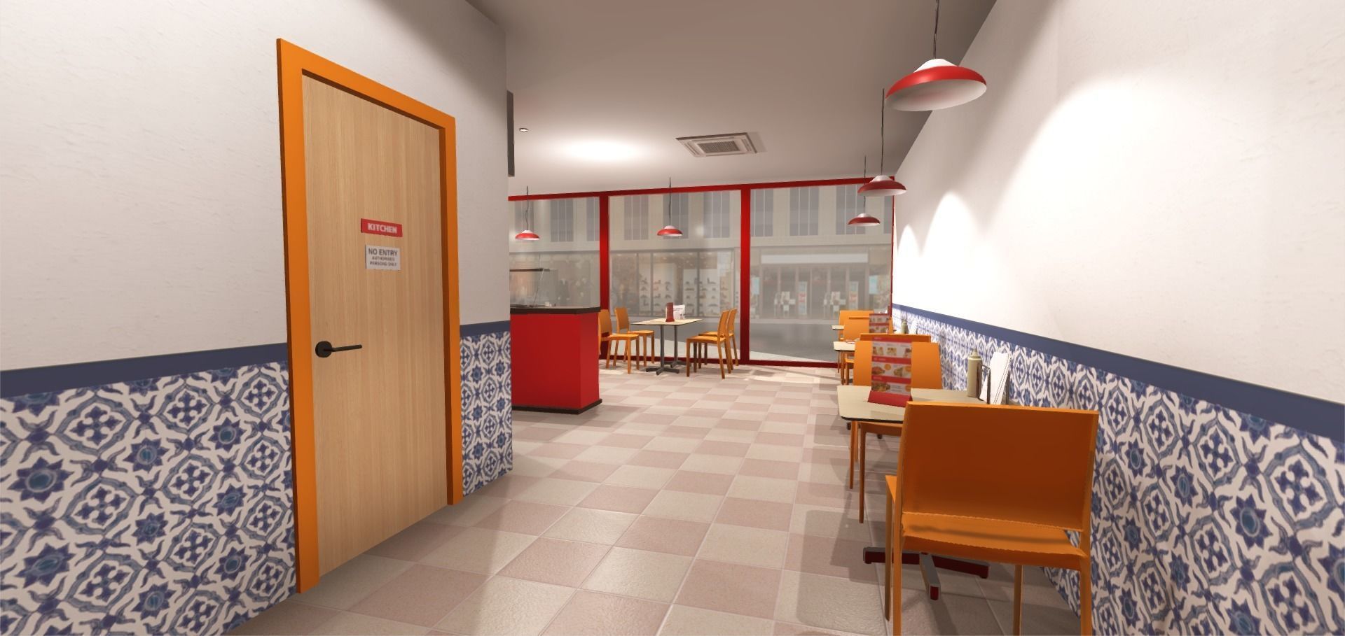 Kebab Restaurant Interior Low-poly 3D model_8