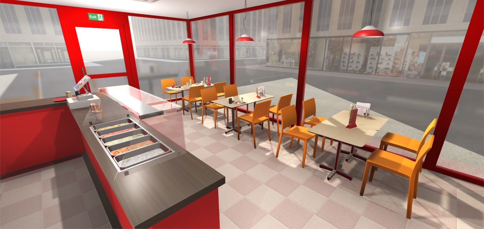 Kebab Restaurant Interior Low-poly 3D model_9