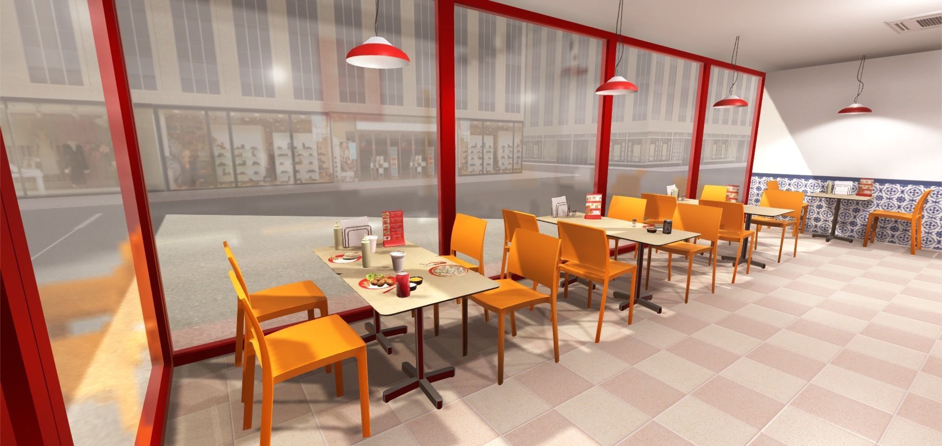 Kebab Restaurant Interior Low-poly 3D model_6