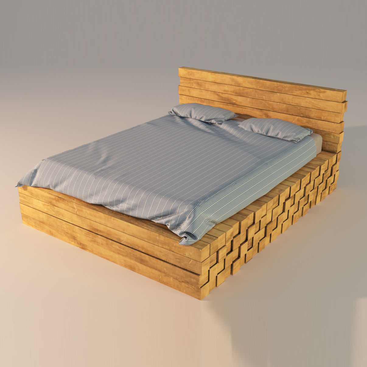 Loft Bed 3D model_5