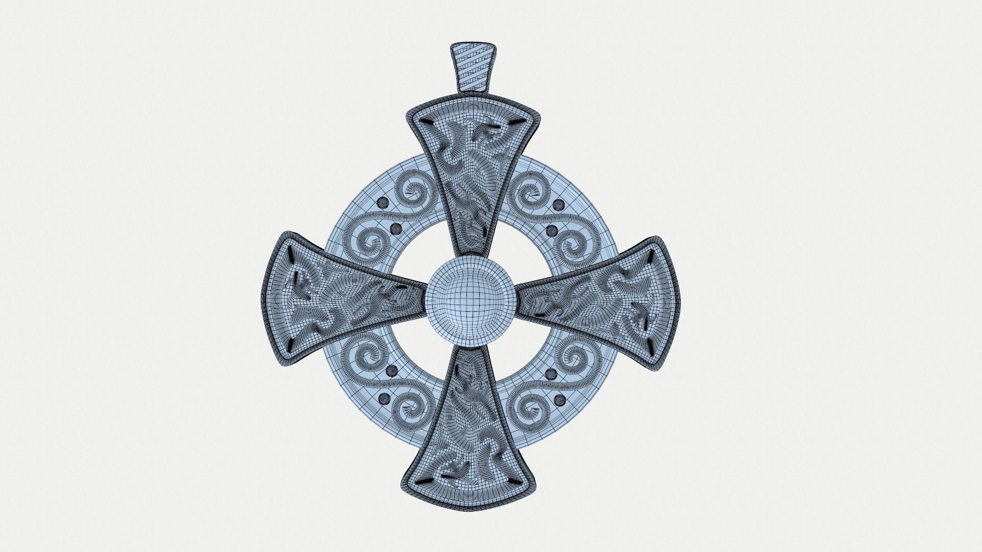 Gold Cross Insignia Decoration 3D model_8