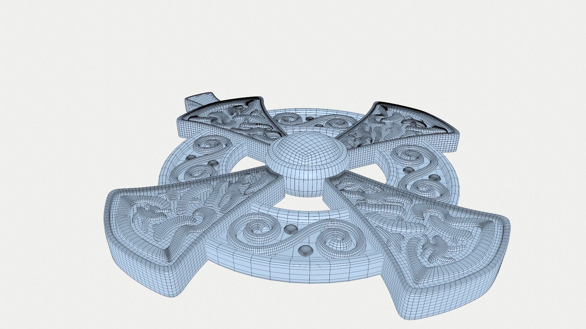 Gold Cross Insignia Decoration 3D model_10