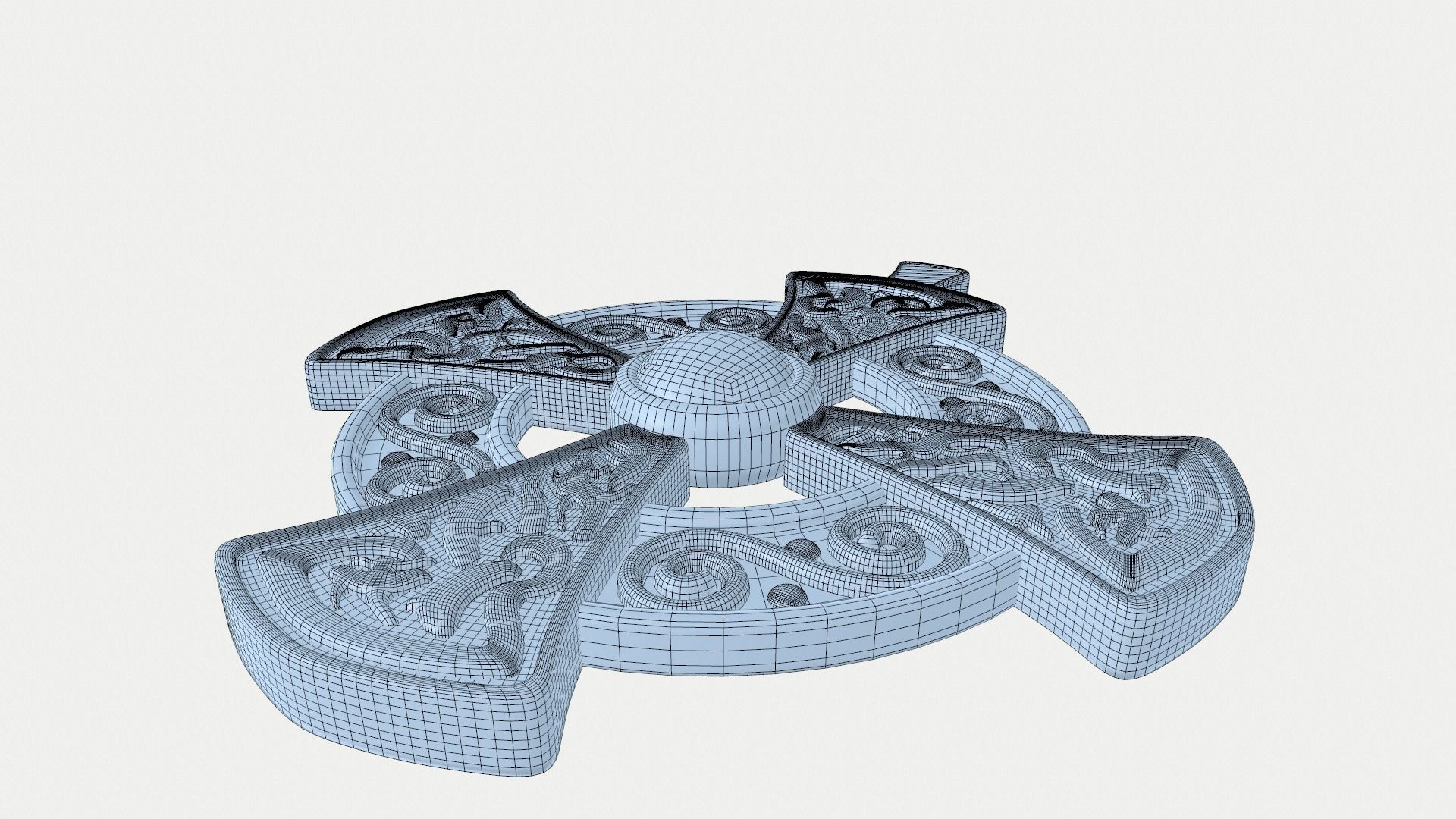 Gold Cross Insignia Decoration 3D model_11