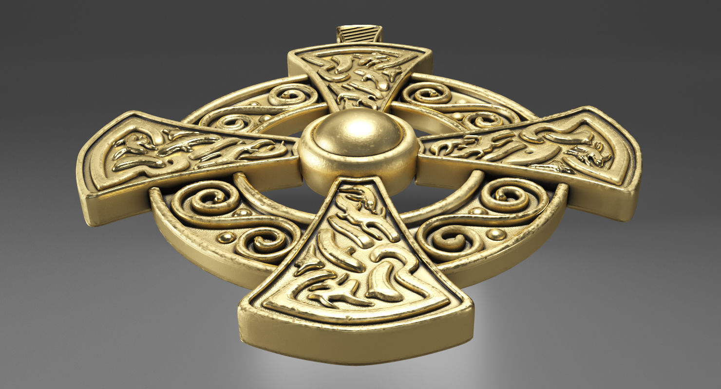 Gold Cross Insignia Decoration 3D model_7