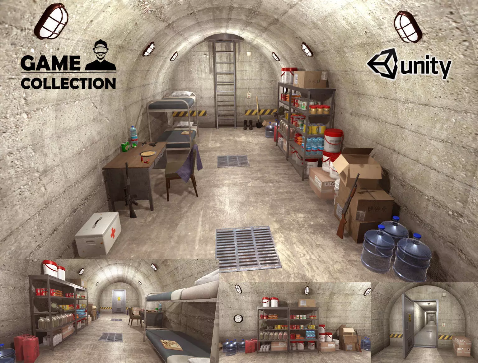 Survival Bunker Low-poly 3D model_0