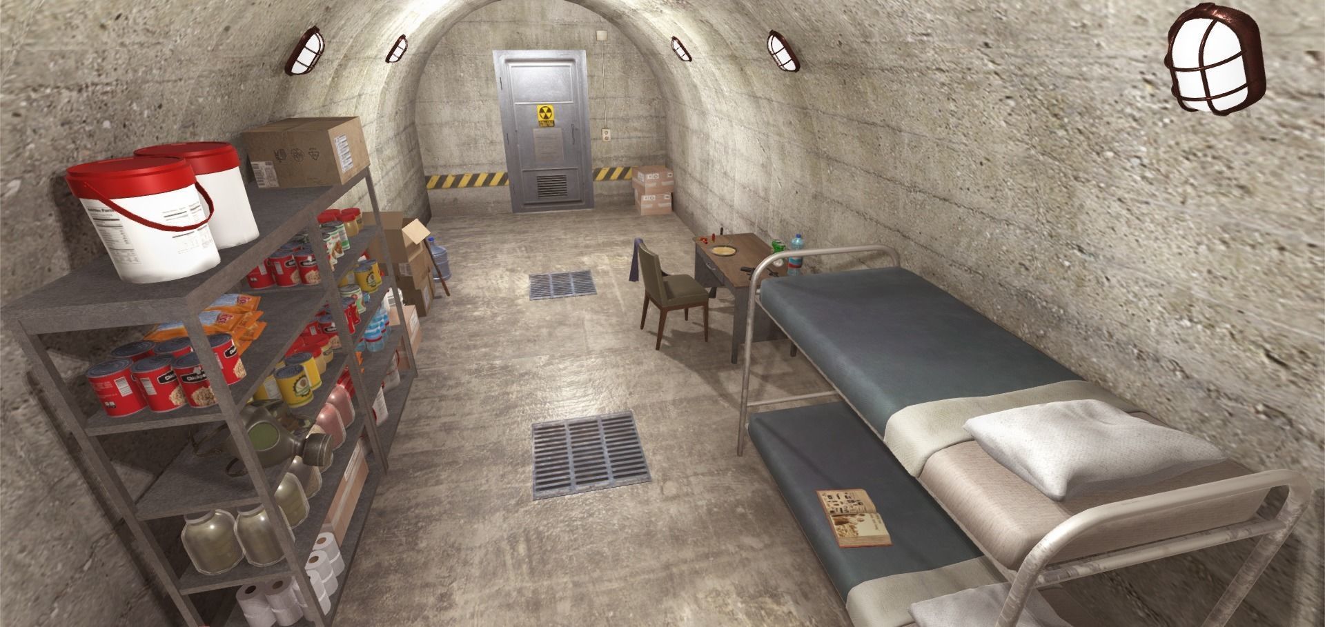 Survival Bunker Low-poly 3D model_5