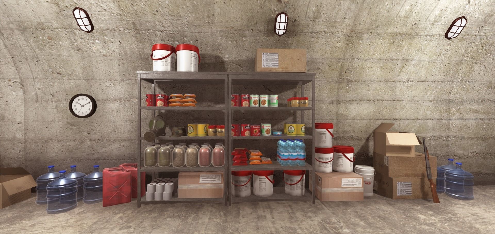 Survival Bunker Low-poly 3D model_3