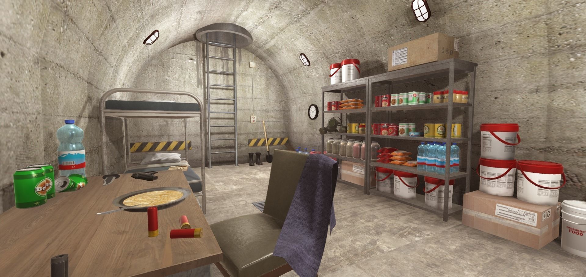 Survival Bunker Low-poly 3D model_6