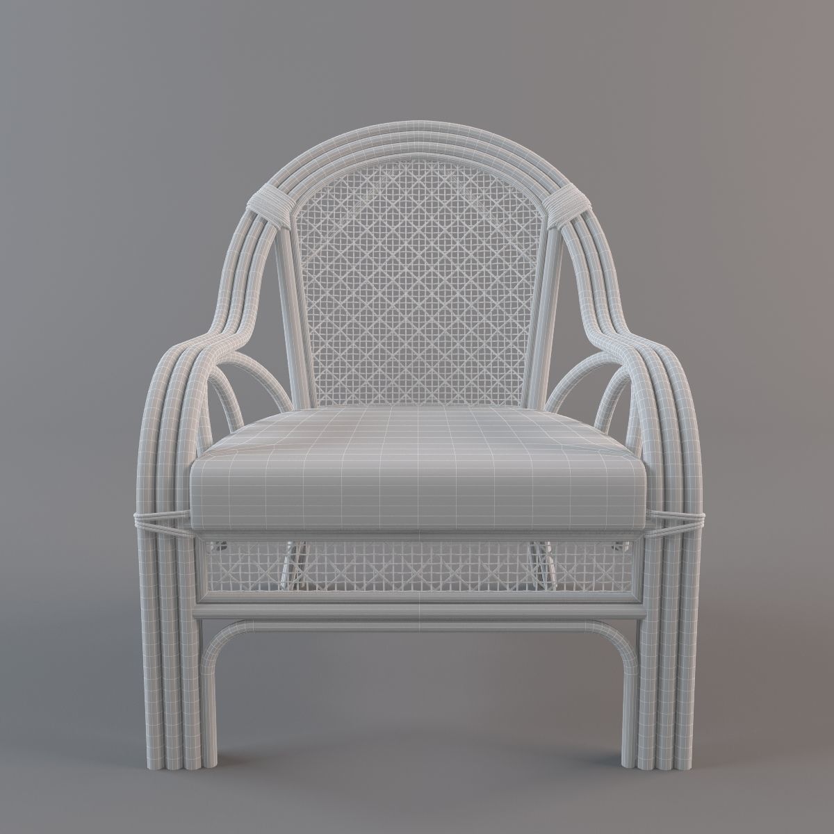 Rotang-01 rattan lounge chair 3D model_4