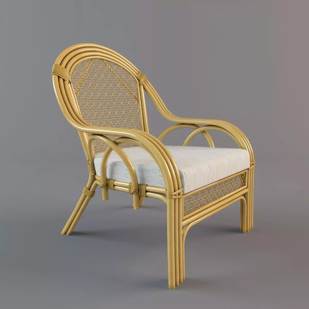 Rotang-01 rattan lounge chair 3D model_0