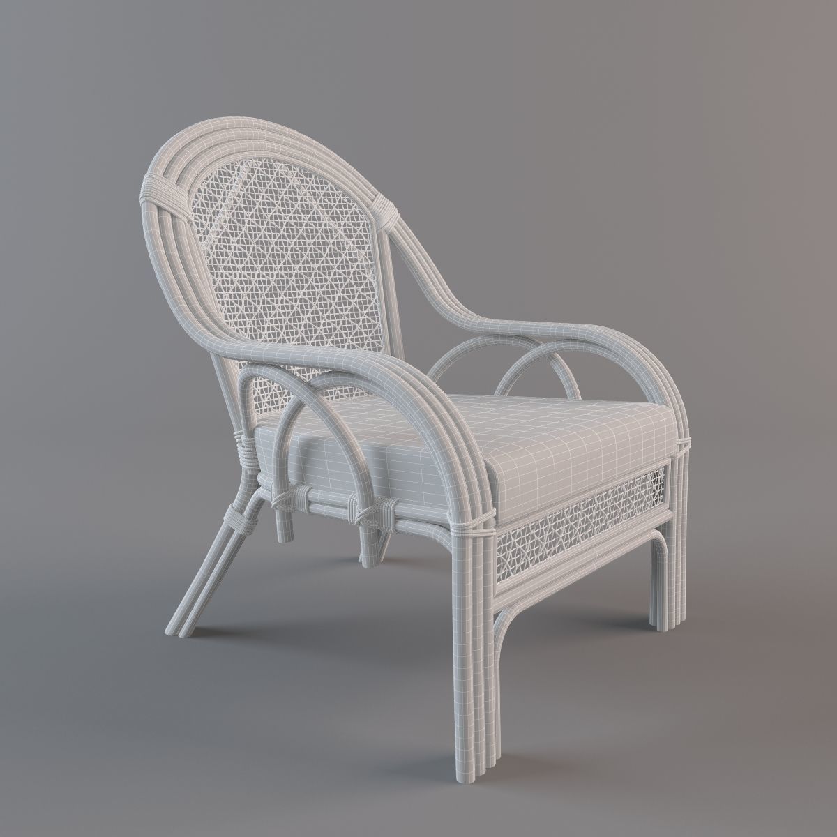 Rotang-01 rattan lounge chair 3D model_5