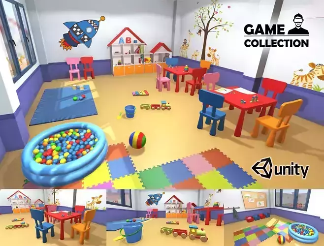 Kindergarten Interior Low-poly 3D model