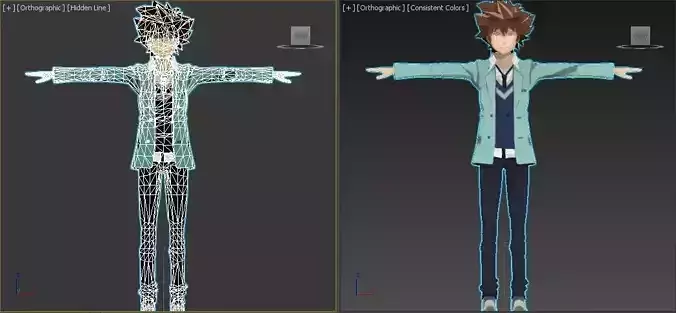taichi yagami digimon aventure try VR - AR - low-poly 3D model Low-poly 3D model