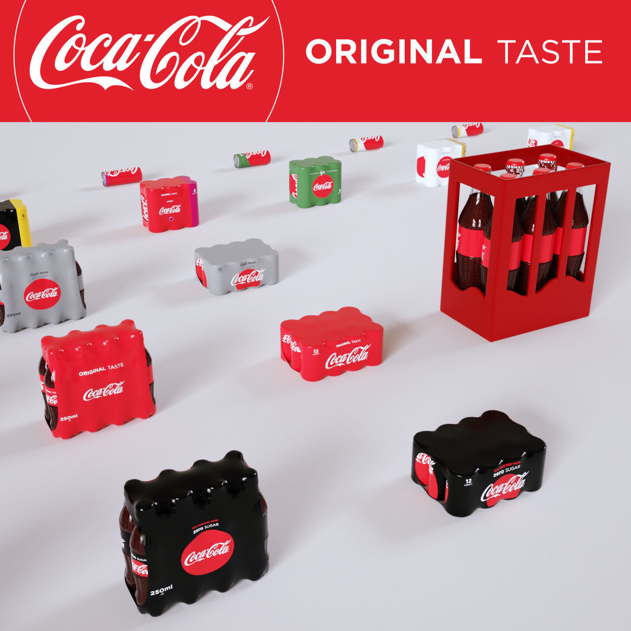 Coca Cola Pack 3D model_4