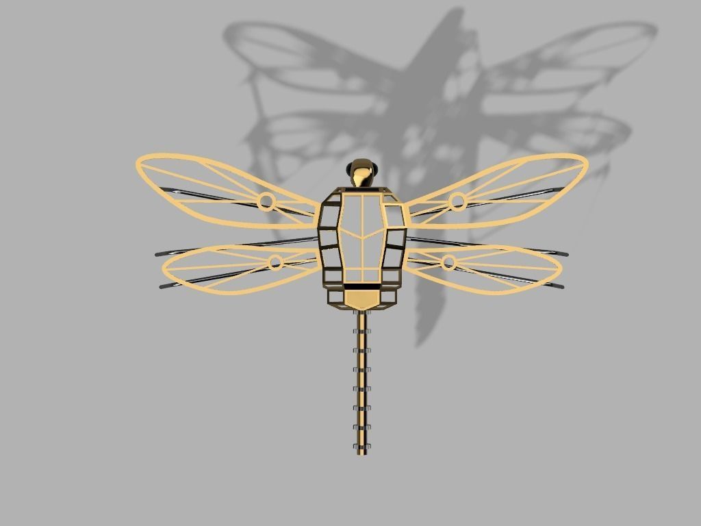 Steampunk Dragonfly 3D print model_2