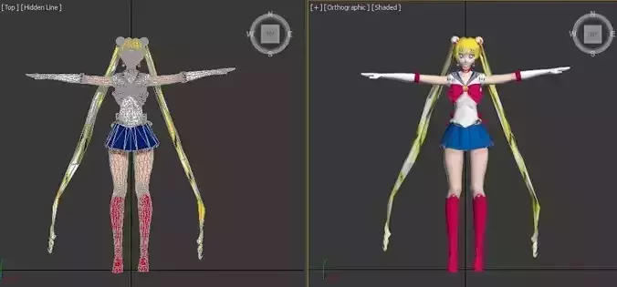 Sailor moon VR - AR - low-poly 3D model Low-poly 3D model